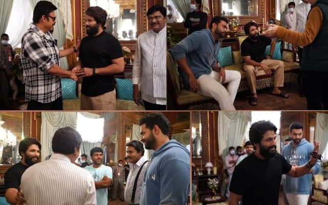 Allu Arjun Makes Surprise Visit To F3 Sets Allu Arjun Makes Surprise Visit To F3 Sets